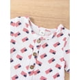 thumbnail image 4 of Seyurigaoka Baby Independence Day Short Sleeve Romper with Stripe / Flag Pattern, Loose Fit Festival Leisure Clothing, 4 of 9