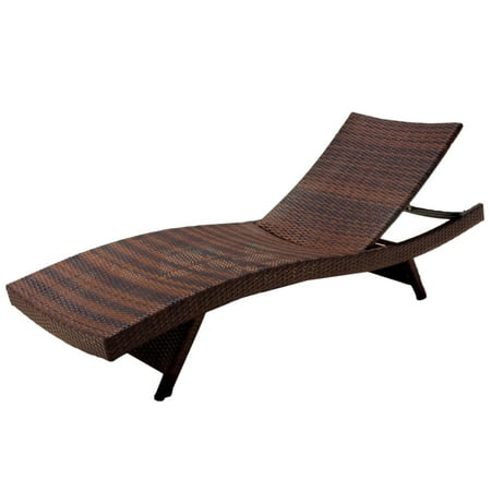 Noble House Outdoor Brown Wicker Adjustable Chaise Lounge Chair (Set of