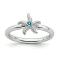 thumbnail image 4 of Blue Topaz Sterling Silver Starfish Ring, 4 of 8