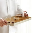 thumbnail image 4 of Bandeja de té de grano de madera, bandeja simple japonesa, almacenamiento de tazas de agua para hotel y hogar, 4 of 5