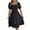 Black, variant on Zpanxa Women's Summer Square Neck Short Sleeve Dress with Waist Tie Solid Ruffle Hem Casual Sundress