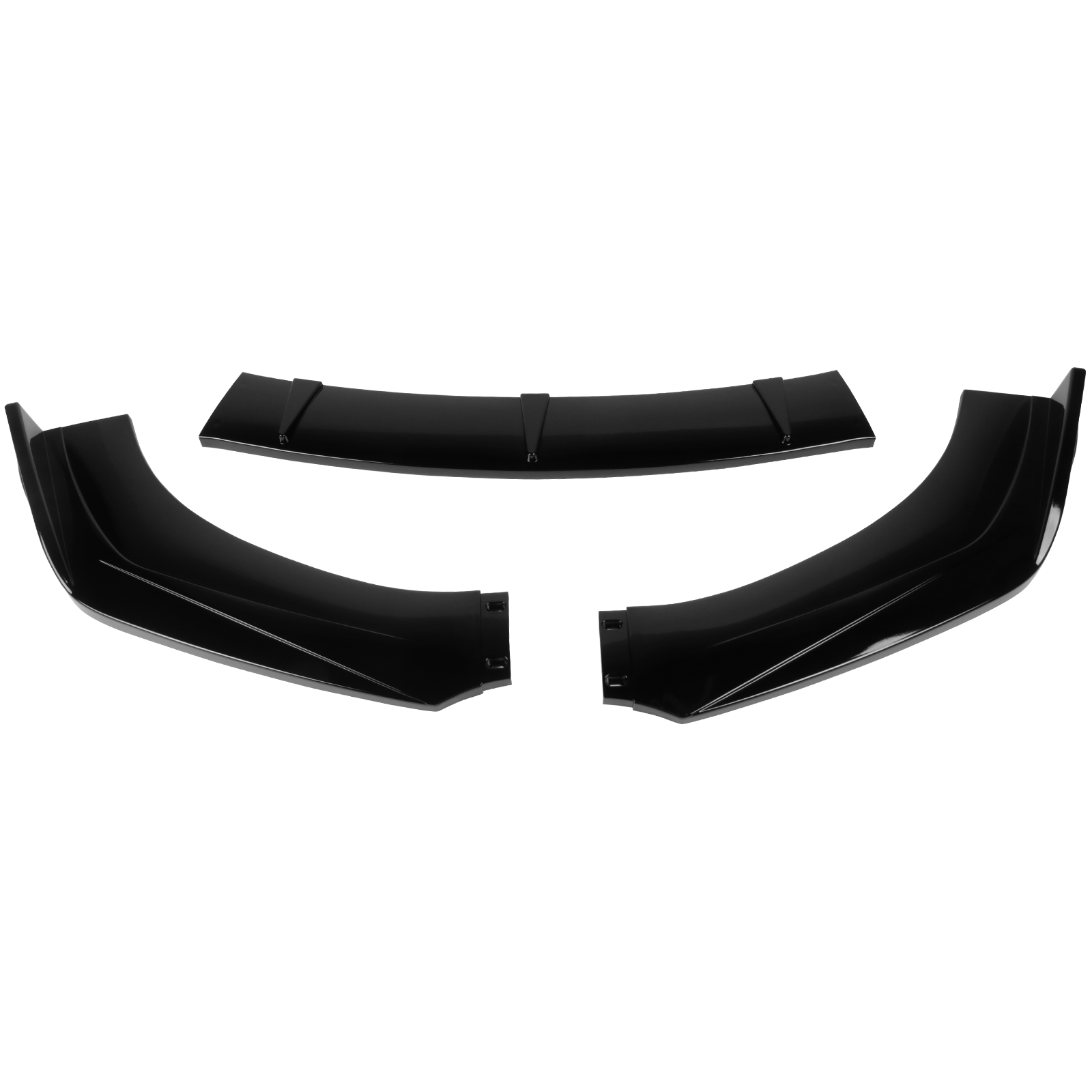 Ikon Motorsports 3PCS Front Bumper Lip Body Kit Spoiler Splitter Protector Added on Bodykit Replacement Compatible With 2016-2018 Chevrolet Cruze PP - Polypropylene Gloss Black