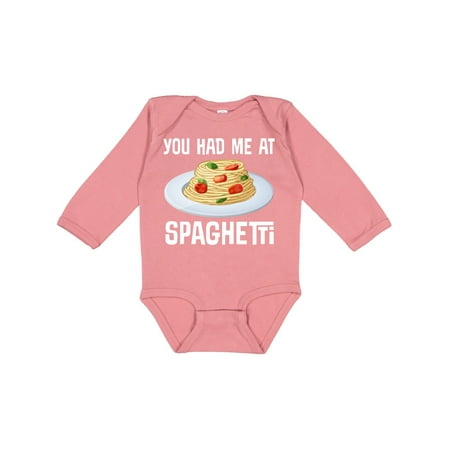 

Inktastic You Had Me at Spaghetti Gift Baby Boy or Baby Girl Long Sleeve Bodysuit