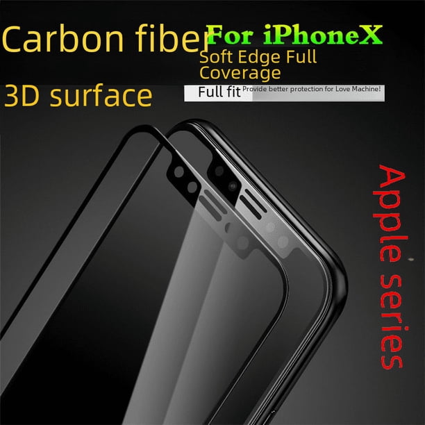 Aplicable a iPhone 15 Película templada Superficie curva 3D Borde suave Pantalla completa 14 Apple 13 Fibra de carbono Luz púrpura 12xsmax8p