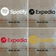thumbnail image 2 of Personalizar el logotipo del patrocinador de fútbol Spotify Football Middle Football Iron-On Patches Material de PU Expedia Chest Sponsor LOGO Blanco Oro, 2 of 5
