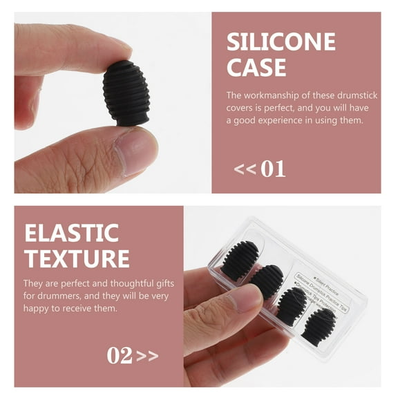 LRXIYODE Practical Design 4Pcs Drum Stick Protectors for Home Practice 1.2*0.6*0.6in