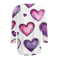 thumbnail image 4 of FMFYFH T-Shirts à Manches 3/4 pour Femmes Grande Taille, Col Ras du Cou Basique, T-Shirts Graphiques, Chemisiers d'Automne, Coupe Décontractée, 4 of 6