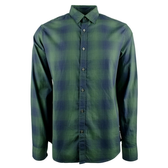 Men's Plaid Slim-Fit Long Sleeve Shirt-BG-XL