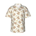 thumbnail image 2 of Xecao Kawaii Bear print Hawaiian shirt - a stylish short-sleeve button-down for men, perfect for casual beach and tropical outings., 2 of 9