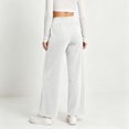 thumbnail image 3 of Women's Velour Straight Leg Vintage Pants Fall Elastic Waist High Rise Loose Fit Soft Fashion Casual Trousers With Pockets, 3 of 6
