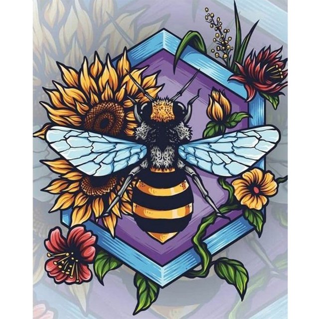 Diamond Painting (DE6591) 5D DIY Square Bee Rhinestone Mosaico Kit Wall Art Decor 20X30cm FLhrweasw Nuevo