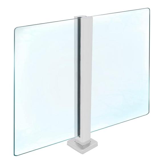 35.8in Glass Railing Post, 304 Stainless Steel Glass Balustrade Post Square Pipe Railing Column w/Spigot Slots,Glass Guardrail Post for Decks, Steps, Cannot Add Handrail(Mid Post）