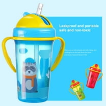Waroomhouse Kids Bottle Double Handle Large Capacity BPA Free Infant Straw Water Bottle for Toddler