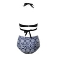 thumbnail image 5 of Women High Waisted Bikini Sexy Push Up Two Piece Swimsuits Vintage Swimsuit Two Piece Retro Ruched High Waist Print Bikini Set Shirt Dresses for Women 2024, 5 of 7
