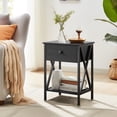 thumbnail image 2 of Taomika Mid Century Modern Nightstand with Storage Shelves, Set of 2 Nightstands, Black Nightstands, 2 of 10