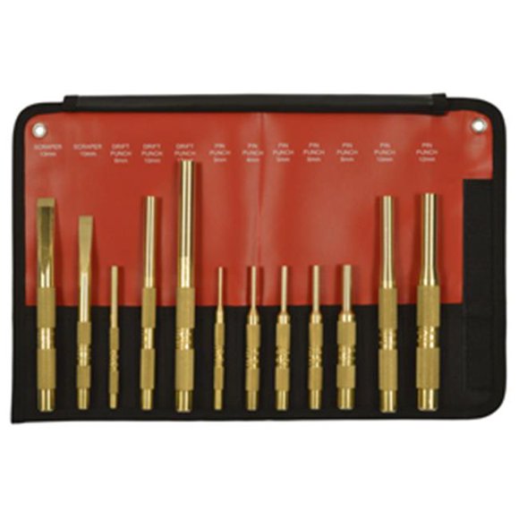 Mayhew Steel Products MH61397 Brass Punch & Scraper Metric Set - 12 Piece