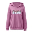 thumbnail image 3 of Cute Snowman Christmas Hoodies for Women 2025 Long Sleeve Holiday Graphic Hooded Sweatshirt Pullover Tops, 3 of 5