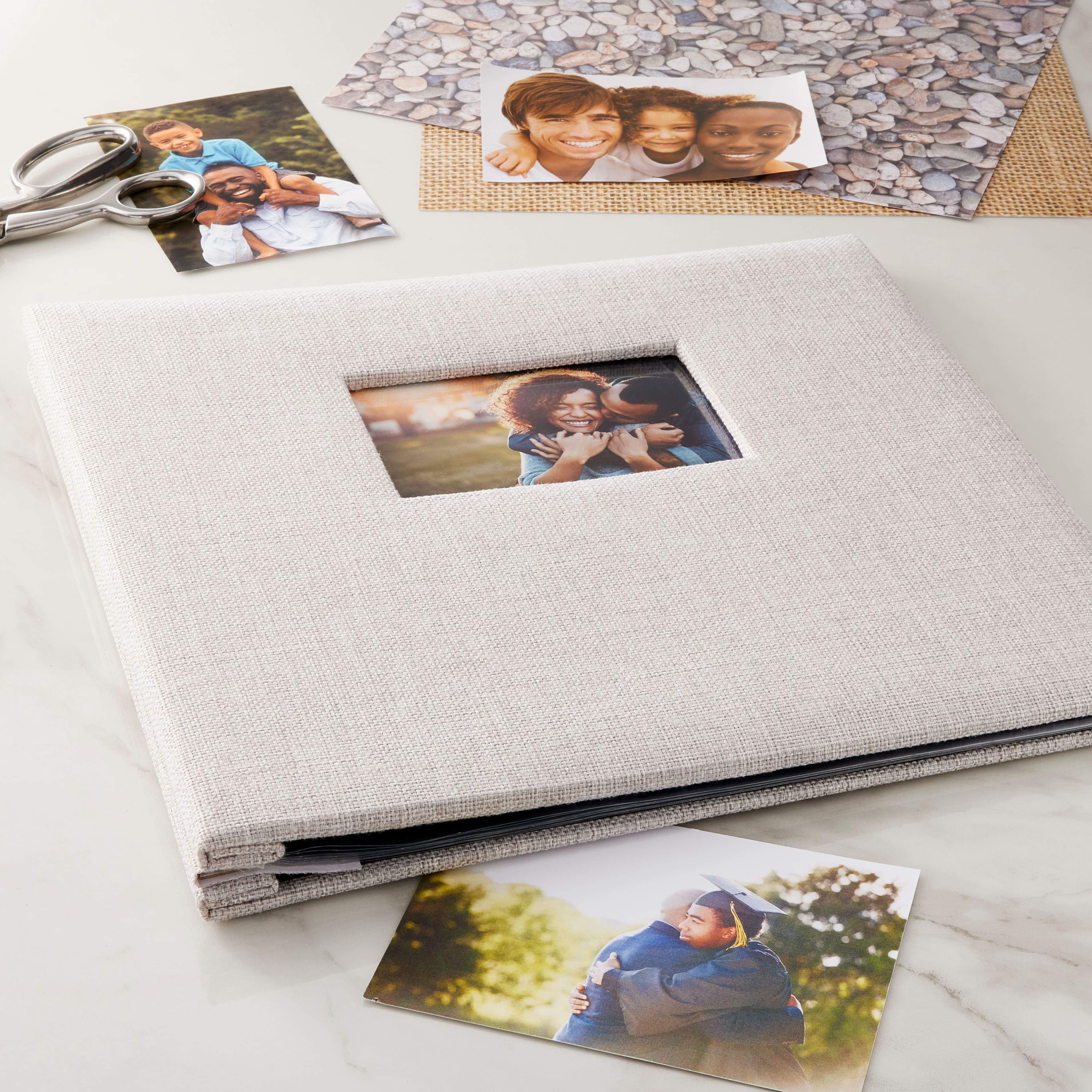 Recollections Gray Burlap Scrapbook Album