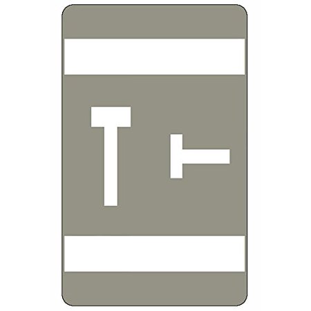 Smead AlphaZ ACCS Color-Coded Alphabetic Labels, Letter T, Gray, 100 Labels per Pack (67190)
