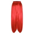 thumbnail image 3 of iiniim Men's Belly Dance Pants Satin Silky Loose Fit Comfy Bloomers Theme Party Trousers Red L, 3 of 7