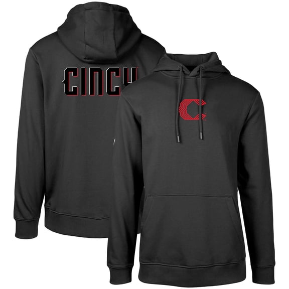 Men's Levelwear Black Cincinnati Reds City Connect Podium Core 2.0 Pullover Hoodie