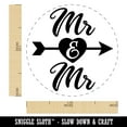 thumbnail image 2 of Mr and Mr Heart and Arrow Wedding Self-Inking Rubber Stamp Ink Stamper - Blue Ink - Medium 1 Inch, 2 of 7