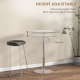 thumbnail image 3 of Adjustable Grey Bar Table for 2 - Round Pub Table with PE Rattan Top & Steel Base | Home Bar, Dining Room & Kitchen Use (23.6" x 23.6" x 36.8"), 3 of 7