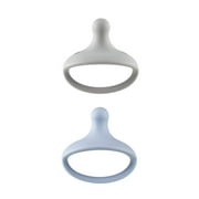 Kids Heroes One-Piece Silicone Pacifiers for Babies 3-36 Months, BPA-Free, 2 Pack, Blue and Grey