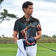 thumbnail image 3 of Yiaed American FlagPrint Men's Short Sleeve Polo Shirt,Golf Polo for Men Three-Button Golf Shirt Athletic Casual Collared T-Shirt- 3X-Large, 3 of 7