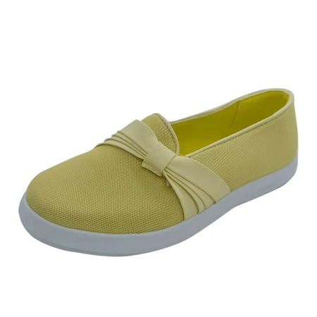 

Single shoes for Women with Bow Tie Large Size Women s Fashion Flat Single Shallow Shoes Bow Casual Single Shoes Women s casual shoes Yellow