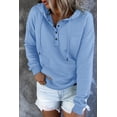 thumbnail image 3 of ABPHQTO Sudadera con capucha azul claro con botón a presión para mujer con bolsillo, 3 of 5