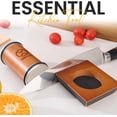 thumbnail image 5 of Rolling Knife Sharpener Kit – Magnetic 4-Angle Base, 3.86 Inches Longer Wooden Roller, 4 Grit Discs (1000/400 Diamond & 3000 Maroon / 6000 White Ceramic) and Leather Strop, 5 of 7