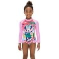 thumbnail image 4 of Disney Toddler Girls Swimsuit Minnie Mouse Rash Guard Graphic Bathing Suits Pink Kids 6-7 T, 4 of 10