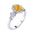 thumbnail image 2 of SuperJeweler 1 Carat Oval Shape Citrine and Halo Diamond Ring In Sterling Silver For Women, 2 of 6