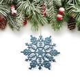 thumbnail image 6 of Northlight 24ct Glitter Snowflake Christmas Ornament Set 4" - Turquoise Blue, 6 of 6