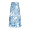 thumbnail image 3 of cocolona Womens Summer Elastic Waist Flowy Long Skirts Fashion Floral Print Beach Vacation Boho A Line Skirts Comfy Midi Skirts for Women Light Blue XL, 3 of 6