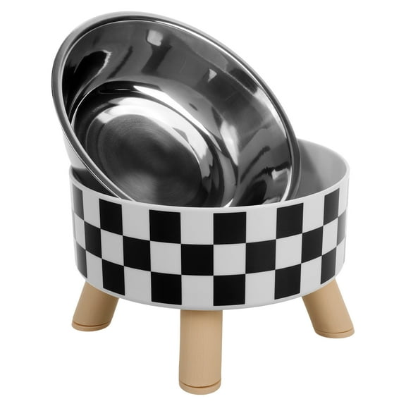 MLINS  Elevated Cat Bowls with Slow Feeder Automatic Stainless Steel Pet