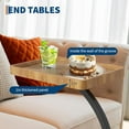 thumbnail image 4 of Side Table with Rolling Wheels, Laptop Side Table C Shape Side Table with Rolling Wheels Sofa Couch Arm Table, Tv Tray, Small Bed Stand, C Shaped End Tables for Living Room, Bedroom, Bedside,Wood, 4 of 6