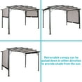 thumbnail image 3 of Sunnydaze 9' x 12' Metal Arched Pergola with Retractable Canopy Gray, 3 of 9