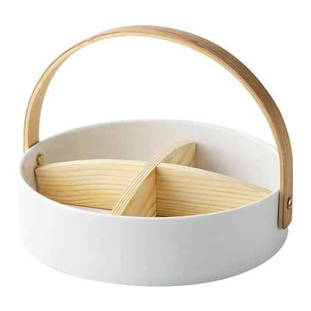 

1Pc Candy Plate Food Plate Storage Tray Compartments Dish for Home (White)