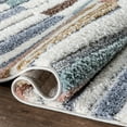 thumbnail image 6 of Well Woven Proteus Modern Stripes Multi Color Powder Blush, Light Blue Area Rug - Ultra-Soft Yarn, Cut & Loop Pile - For Living Room, Dining Room & Bedroom (7'10" x 9'10"), 6 of 8