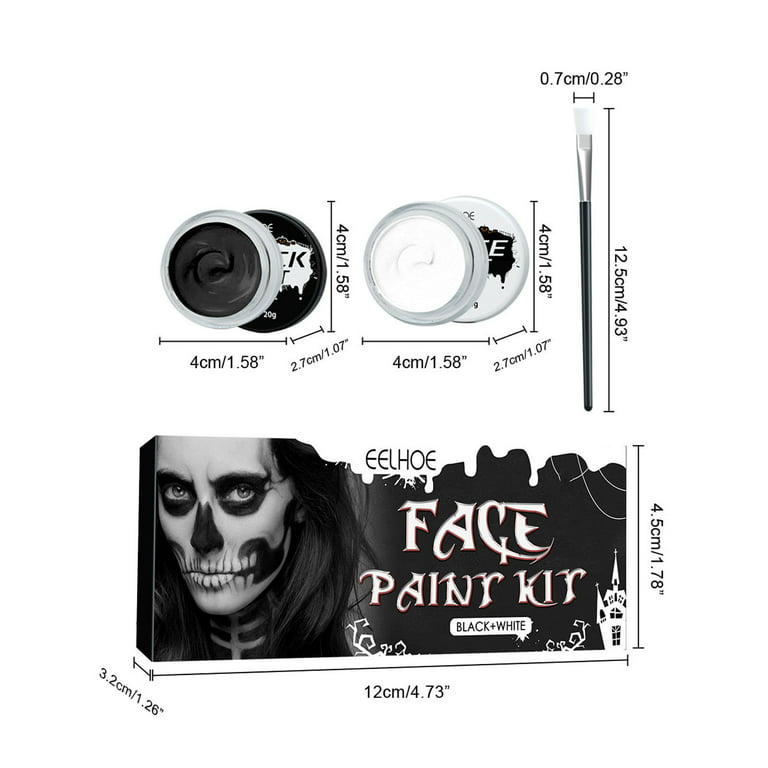 Halloween Cosplay White Black Face Body Paint Special Effects