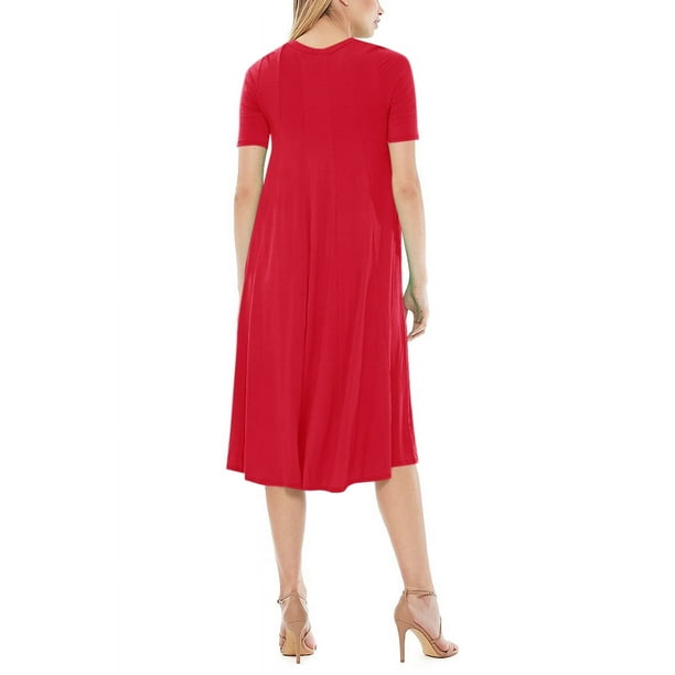 Women's A-Line Short Sleeve Loose Fit Jersey Knit Solid Midi Maternity Dress S-3XL - Walmart Business Supplies Women's A-Line Short Sleeve Loose Fit Jersey Knit Solid Midi Maternity Dress S-3XL - Walmart Business Supplies