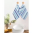 thumbnail image 2 of Geometric Stripe Kitchen Dish Towels for Drying Dishes Set of 4, Ombre Farmhouse Blue Vertical Striped Waffle Weave Microfiber Hand Tea Bathroom Towels Quick Dry & Absorbent Towel 12x12, 2 of 7