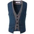 thumbnail image 3 of H2H Mens Dress Casual Slim Fit Business Suit Layered Dress vest (CMOV01), 3 of 6