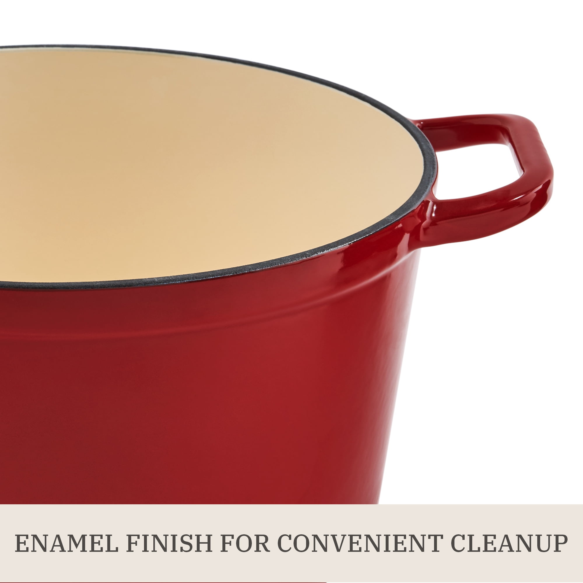 The Pioneer Woman 7-Quart Enameled Cast Iron Dutch Oven with Lid, Red