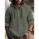 thumbnail image 2 of QUTETN New And Linen Shirt, Hooded Sweatshirt, Long Sleeves, Breathable, Solid Color, Button Up Top, Casual Daily Wear, Men's Wear, 2 of 4