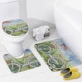 thumbnail image 4 of Shower Curtain Sets with Rugs 4 Piece with Rugs Toilet Lid Cover And Bath Mat Bicycle with An American Flag Wildflowers And Daisies Durable And Waterproof A Basket of Flowers Vintage Bicycle, 4 of 8