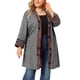 thumbnail image 2 of Women's Plus Size Cardigan Contrast Placket Kimono Sleeves Knit Open Front Cardigans Dark Gray 2X, 2 of 7