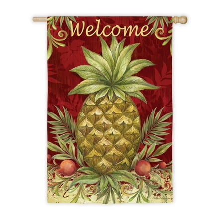 Pineapple Welcome House - Evergreen Flag Welcome Pineapple House Flag